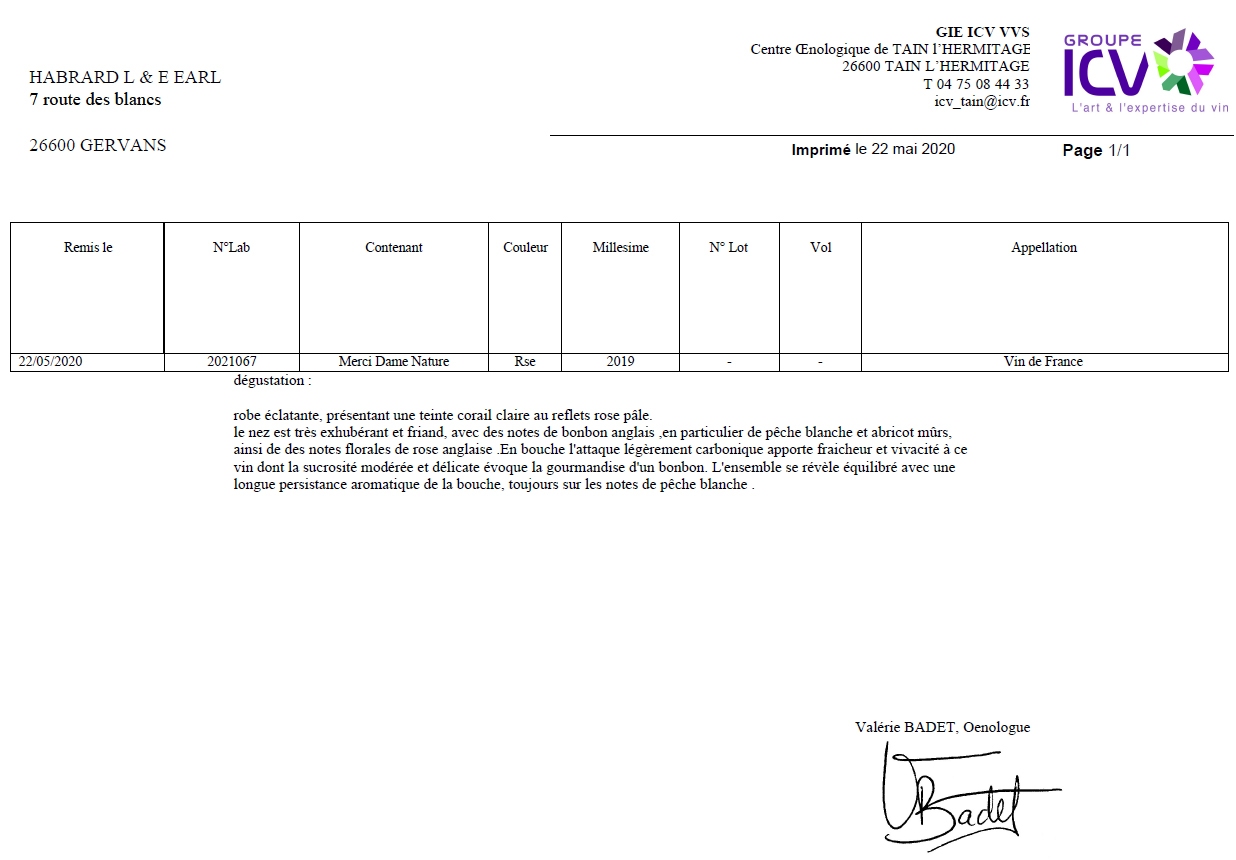 commentaire dégustation labo